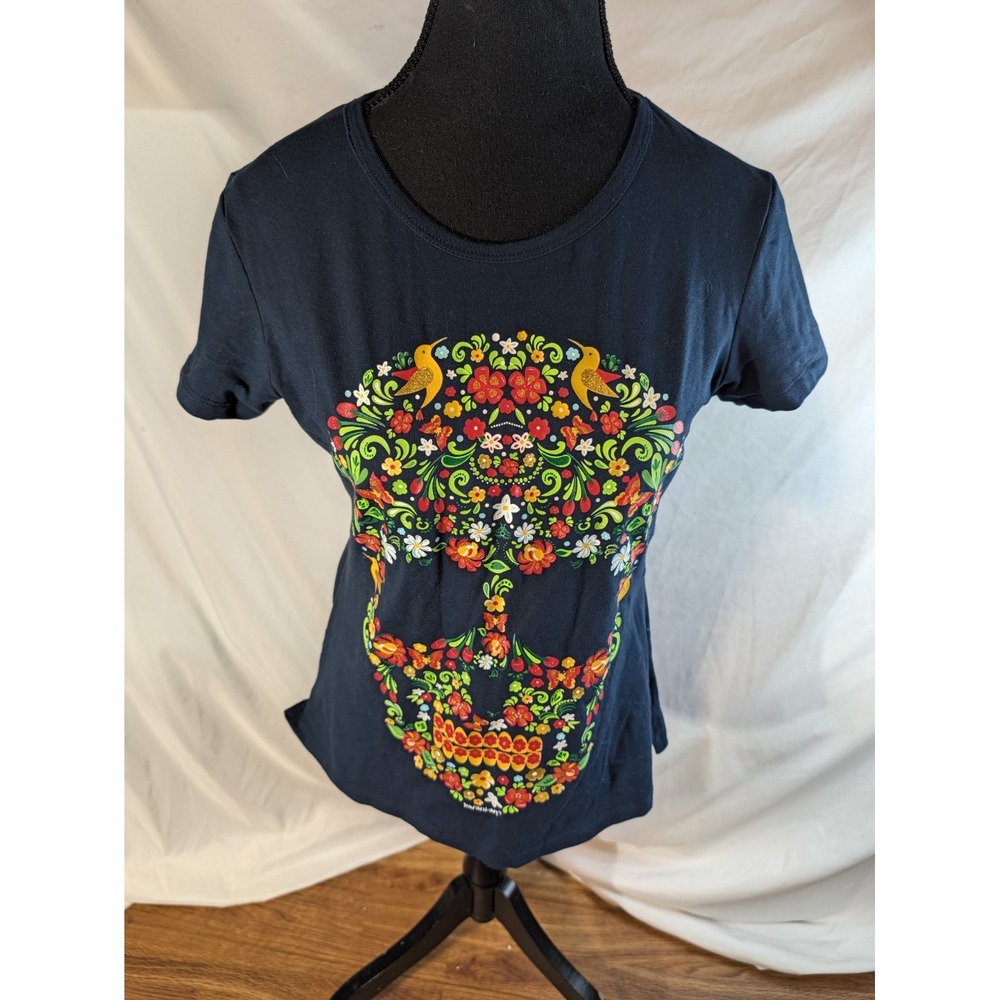 NWT Day of the Dead Skull Tee Karani-Art San Miguel Mexico Halloween M